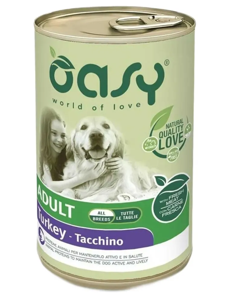 Oasy cane adult lifestage tacchino pate umido 400 gr  