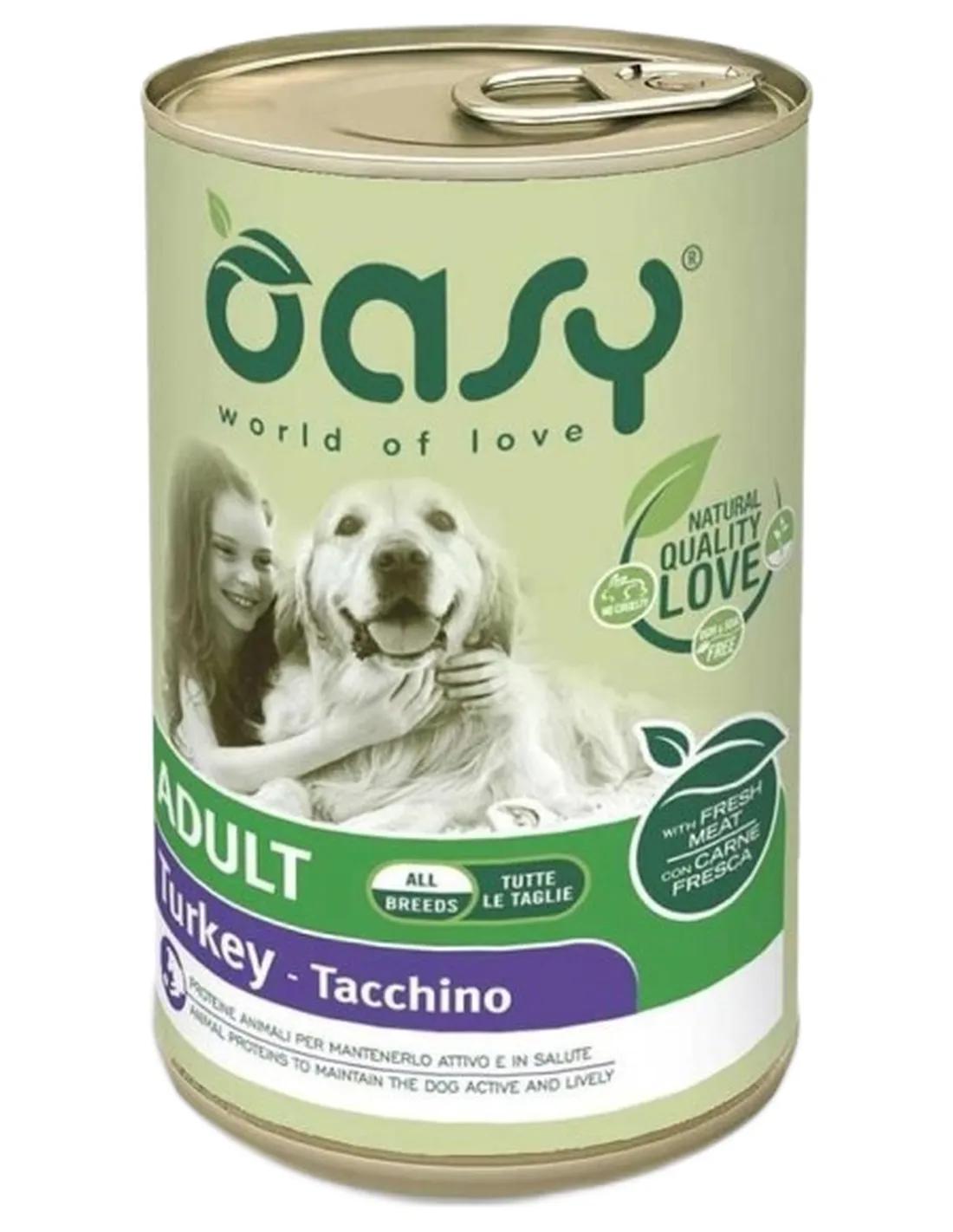 Oasy cane adult lifestage tacchino pate umido 400 gr  