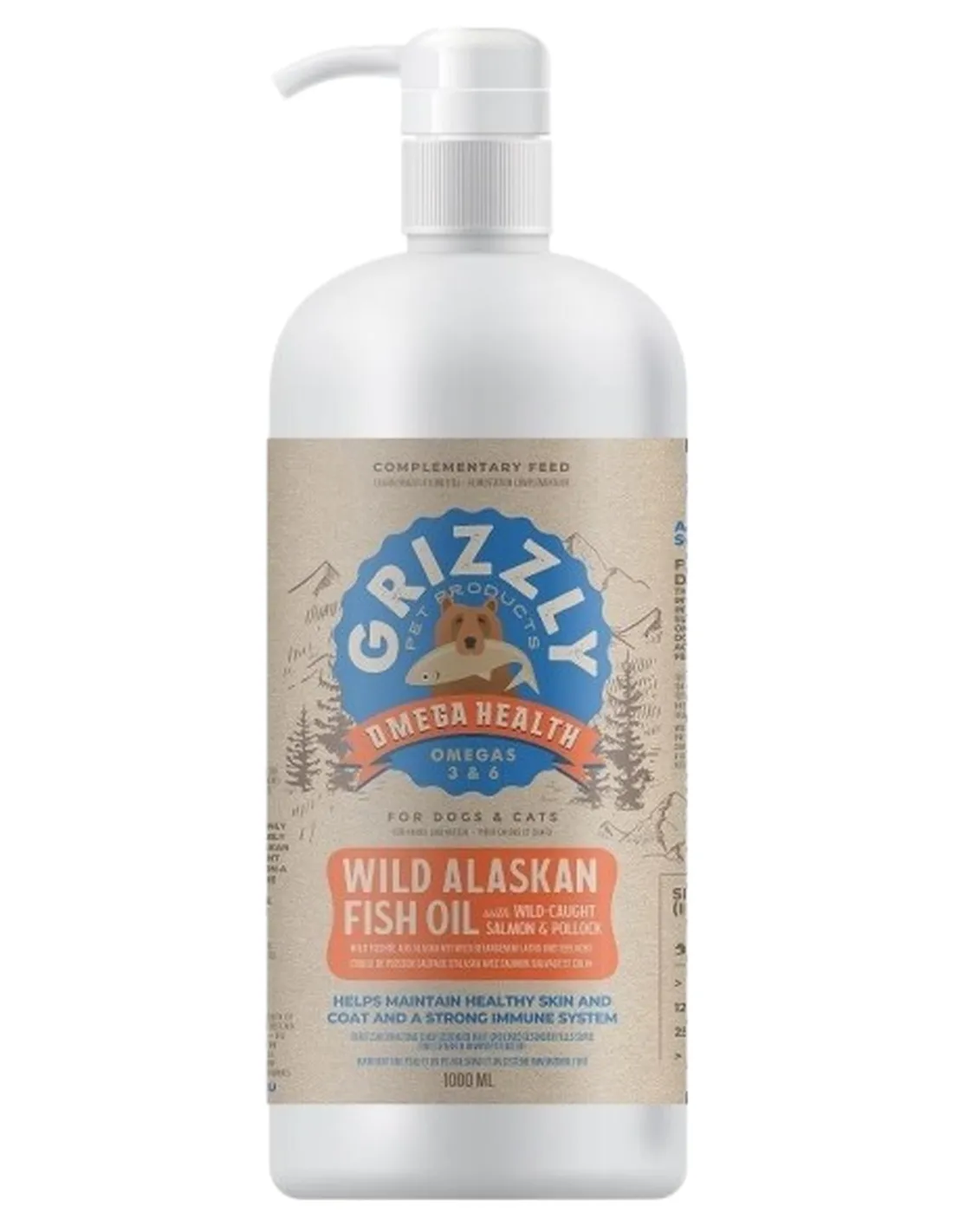 Grizzly pet products olio salmone grizzly Plus 1 lt  