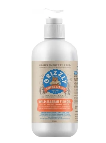 Grizzly pet products olio salmone grizzly Plus 250 ml  