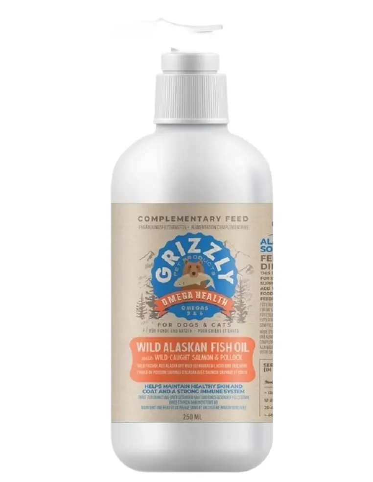 Grizzly pet products olio salmone grizzly Plus 250 ml  