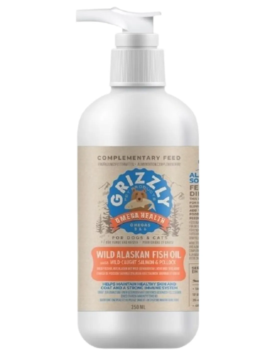Grizzly pet products olio salmone grizzly Plus 250 ml   Grizzly pet products olio salmone grizzly Plus 250 ml