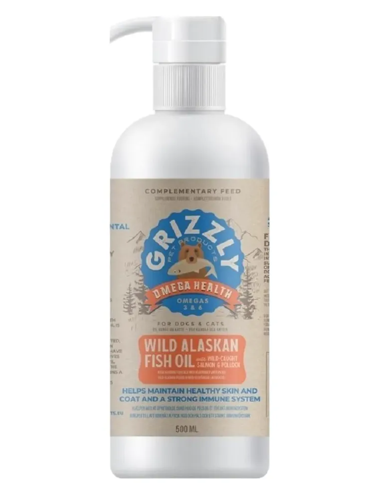 Grizzly pet products olio salmone grizzly Plus 500 ml  