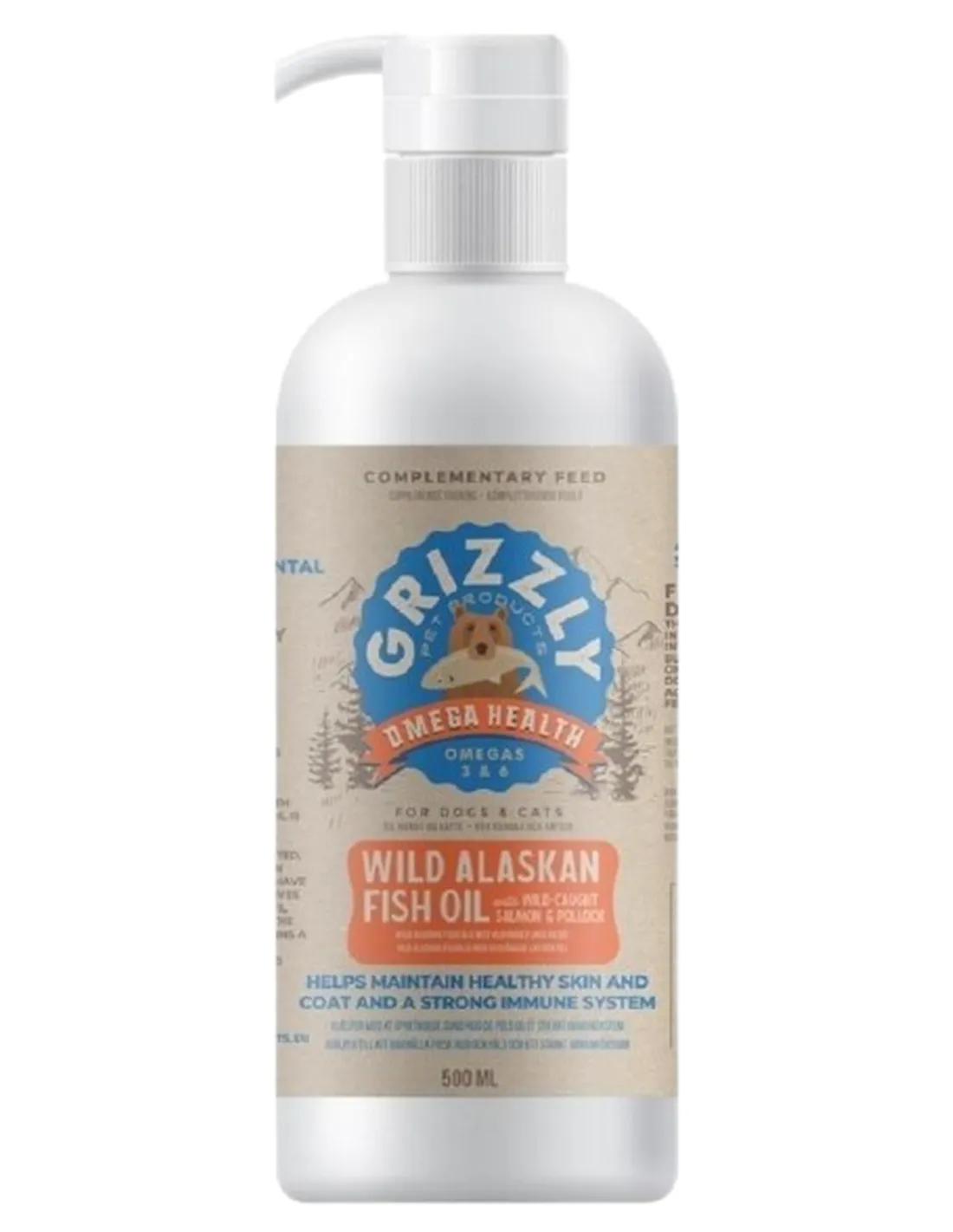 Grizzly pet products olio salmone grizzly Plus 500 ml   Grizzly pet products olio salmone grizzly Plus 500 ml