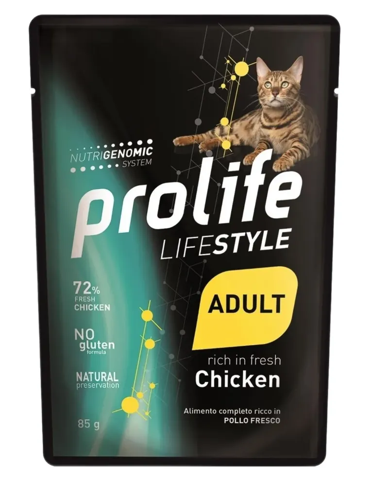 Prolife gatto lifestyle adult pollo bustina 85 gr  