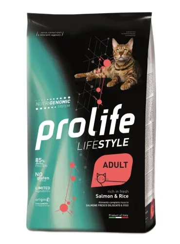 Prolife gatto lifestyle adult salmone e riso 1,5 kg  