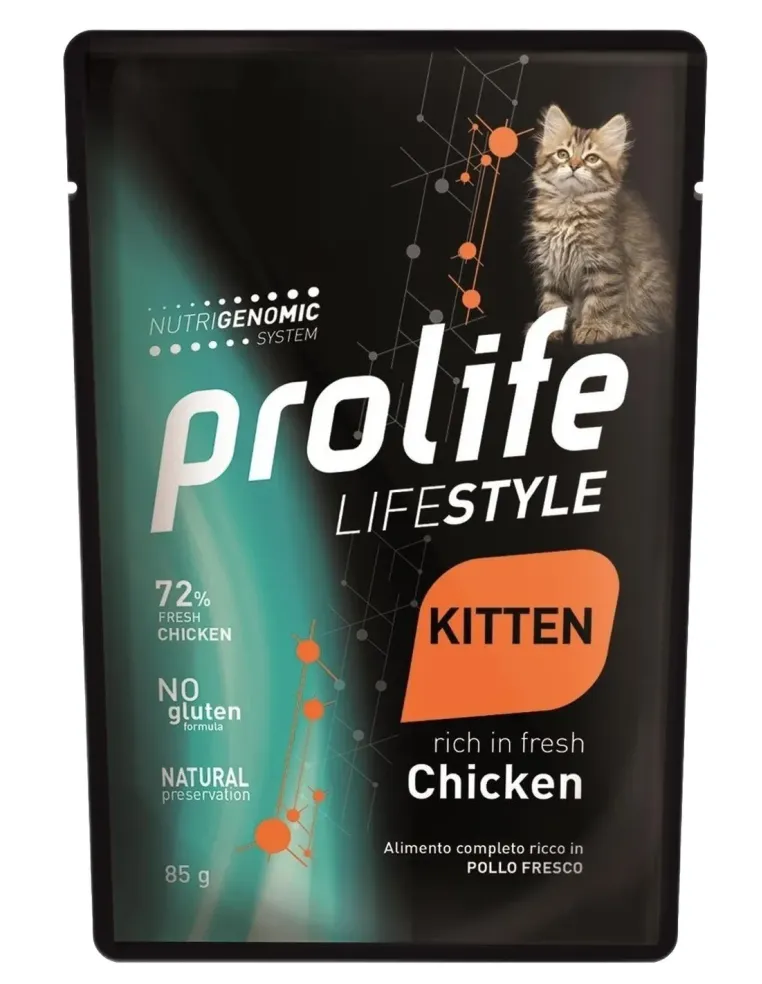 Prolife gatto lifestyle kitten pollo bustina 85 gr  