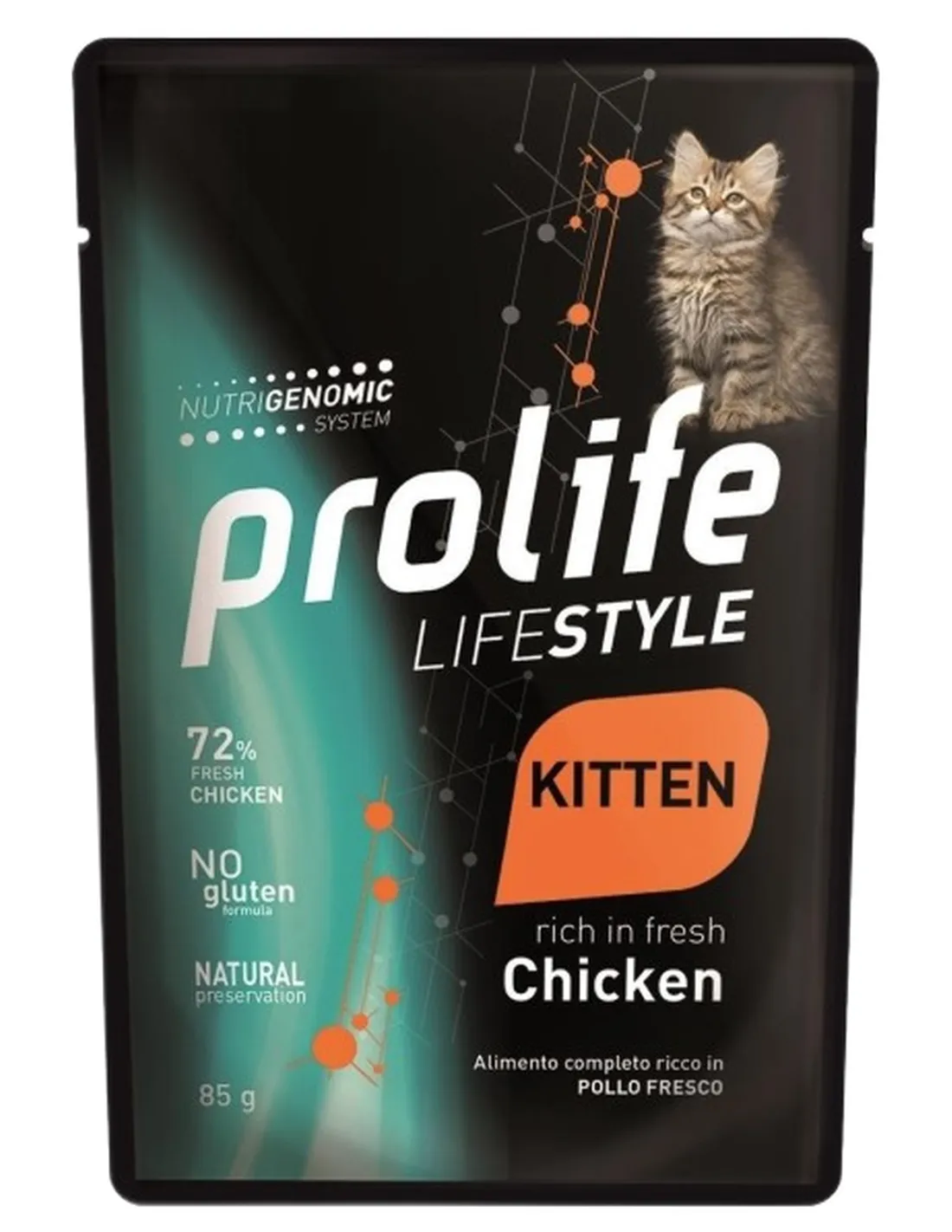 Prolife gatto lifestyle kitten pollo bustina 85 gr  