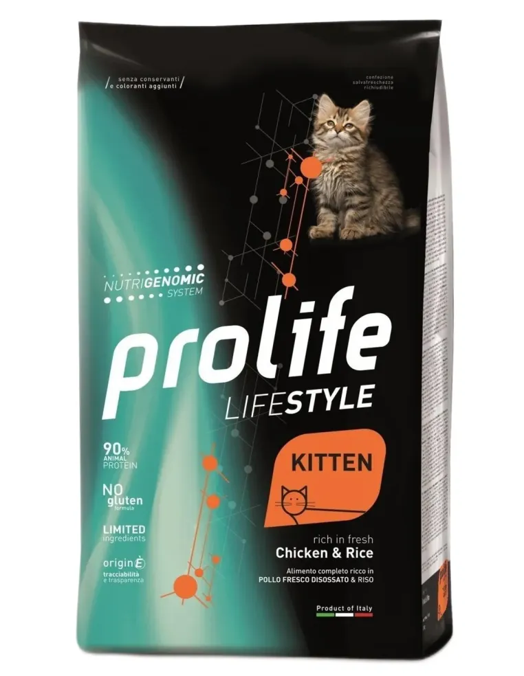 Prolife gatto lifestyle kitten pollo e riso 1,5 kg  