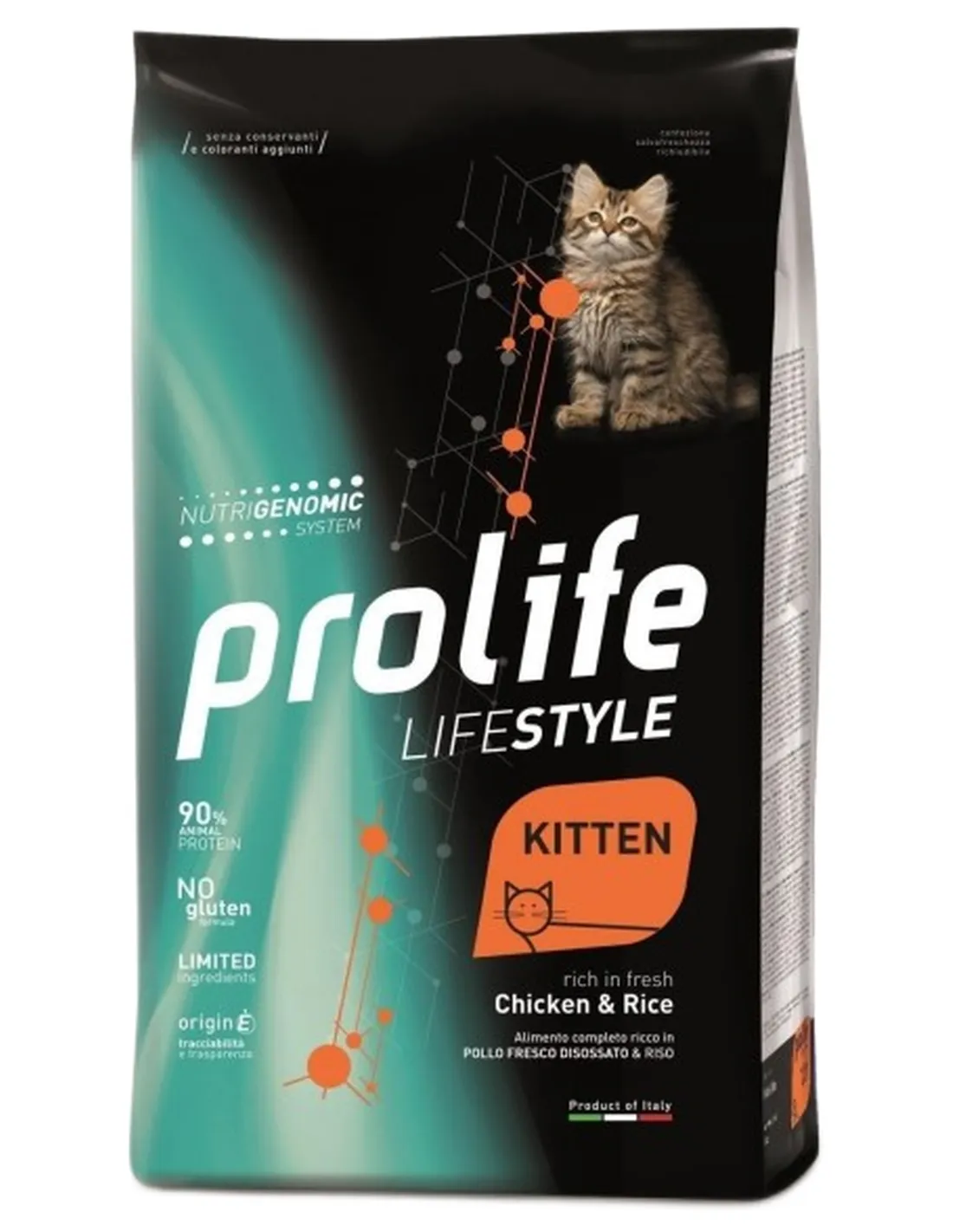 Prolife gatto lifestyle kitten pollo e riso 1,5 kg  