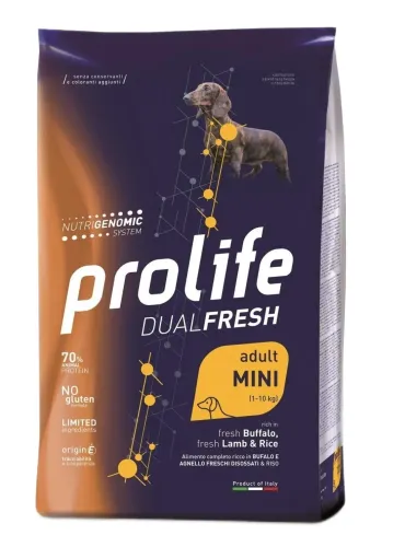 Prolife cane dualfresh adult bufalo agnello e riso mini 2 kg  