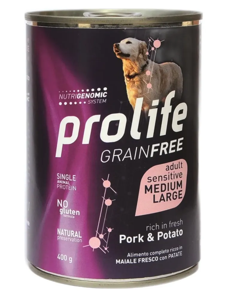 Prolife cane grainfree adult maiale e patate medium large 400 gr  