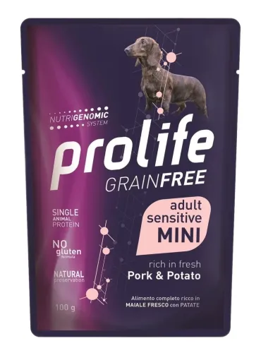 Prolife cane grainfree adult maiale e patate mini bustina 100 gr  