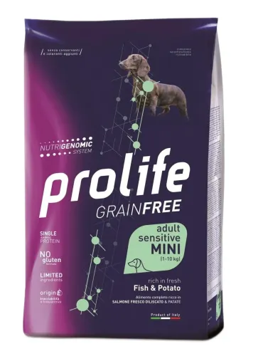 Prolife cane grainfree adult sensitive pesce e patate mini 2 kg