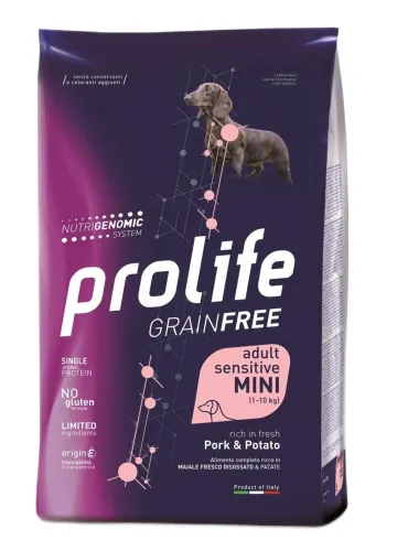 Prolife cane grainfree adult sensitive maiale e patate mini 2 kg  
