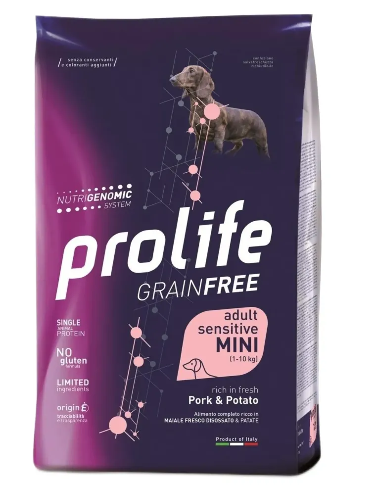 Prolife cane grainfree adult sensitive maiale e patate mini 2 kg  
