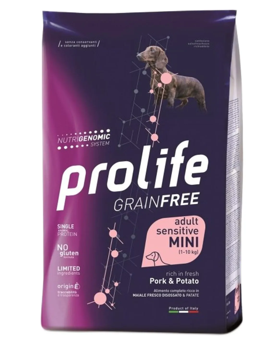 Prolife cane grainfree adult sensitive maiale e patate mini 2 kg  