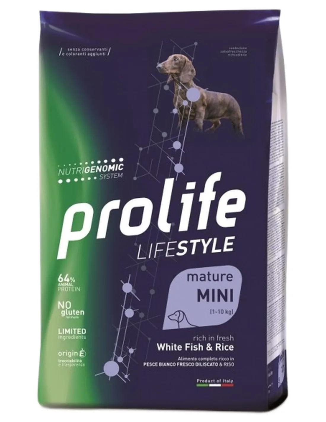 Prolife cane lifestyle mature pesce bianco e riso mini 2 kg  