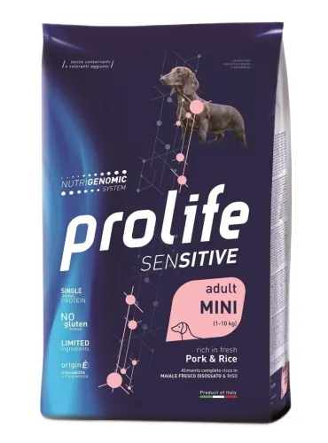 Prolife cane sensitive adult maiale e riso mini 2 kg  