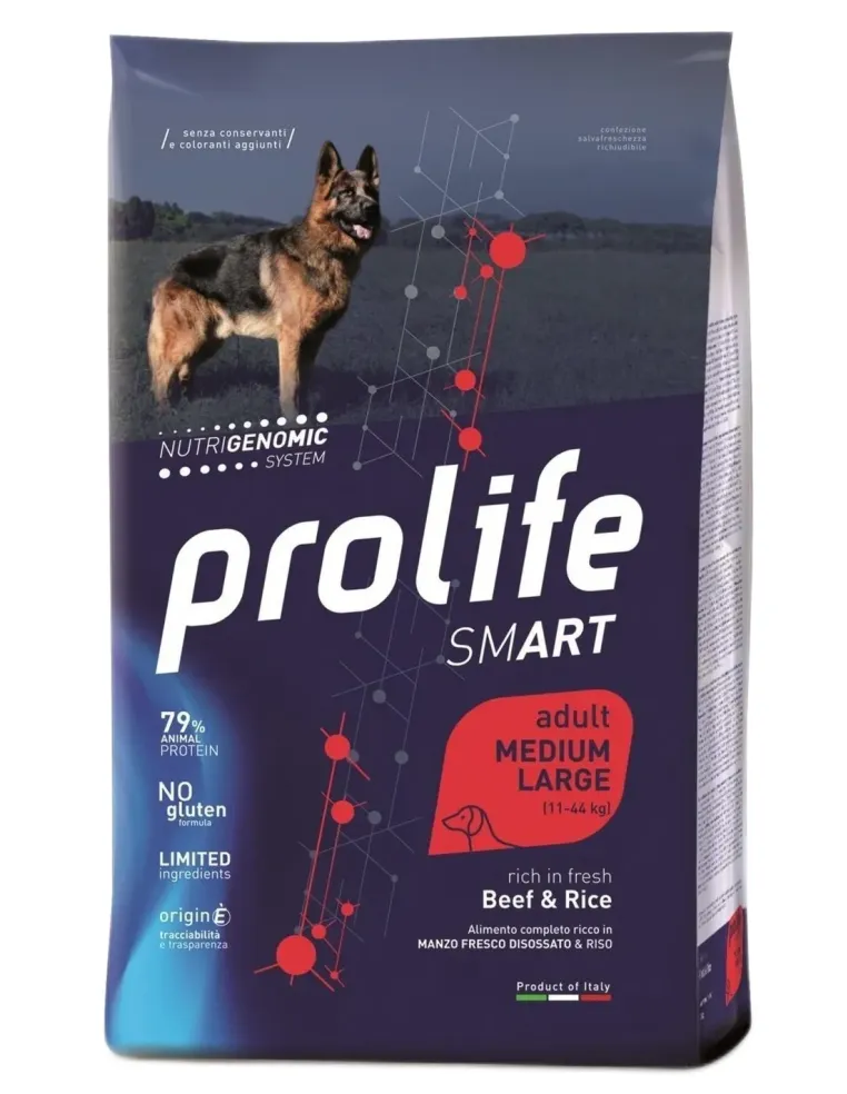 Prolife cane smart adult manzo e riso medium large 2,5 kg  