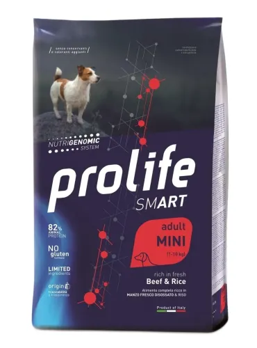 Prolife cane smart adult manzo e riso mini 2 kg  