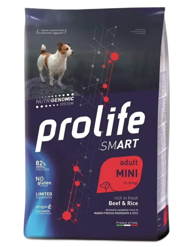 Prolife cane smart adult manzo e riso mini 2 kg  