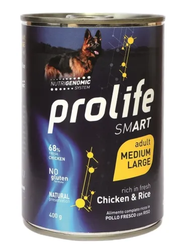 Prolife cane smart adult pollo e riso medium large 400 gr