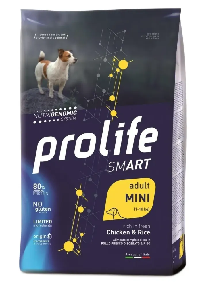 Prolife cane smart adult pollo e riso mini 2 kg  