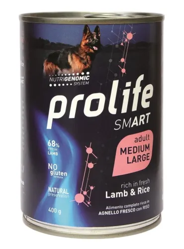 Prolife cane smart adult agnello e riso medium large 400 gr  