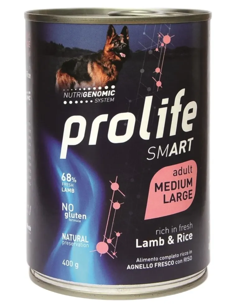 Prolife cane smart adult agnello e riso medium large 400 gr  