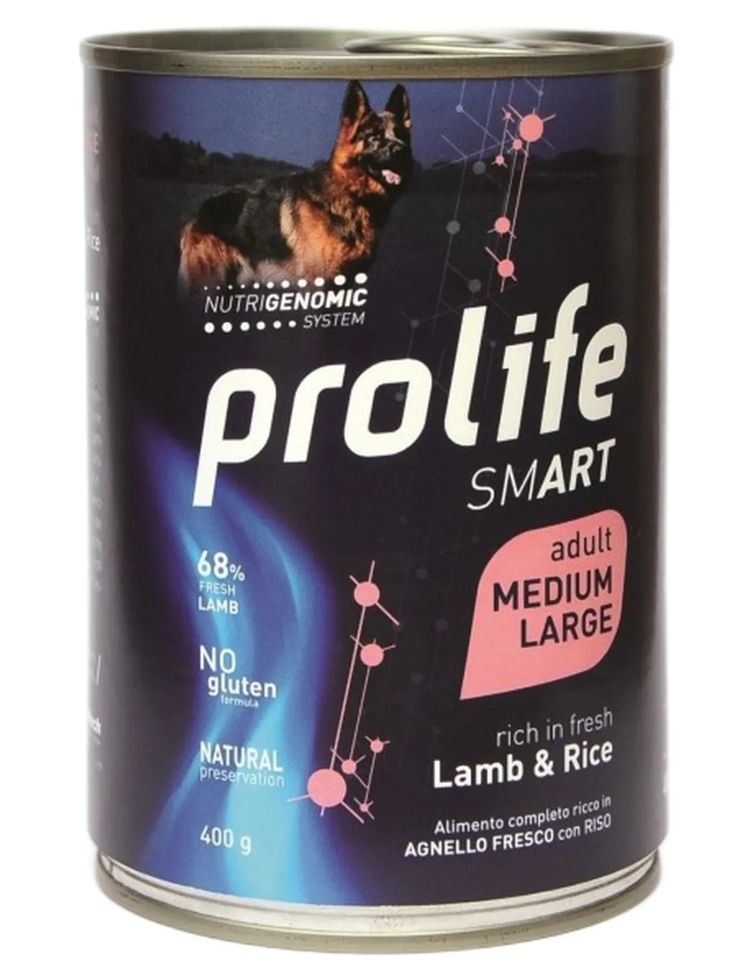 Prolife cane smart adult agnello e riso medium large 400 gr   Prolife cane smart adult agnello e riso medium large 400 gr