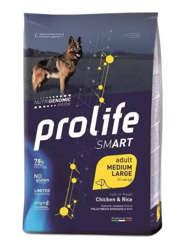 Prolife cane smart adult pollo e riso medium large 12 kg  