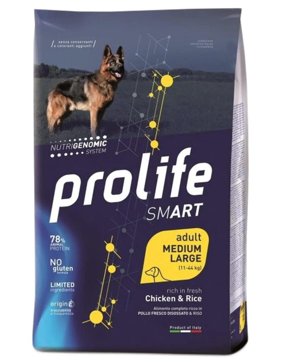 Prolife cane smart adult pollo e riso medium large 12 kg  