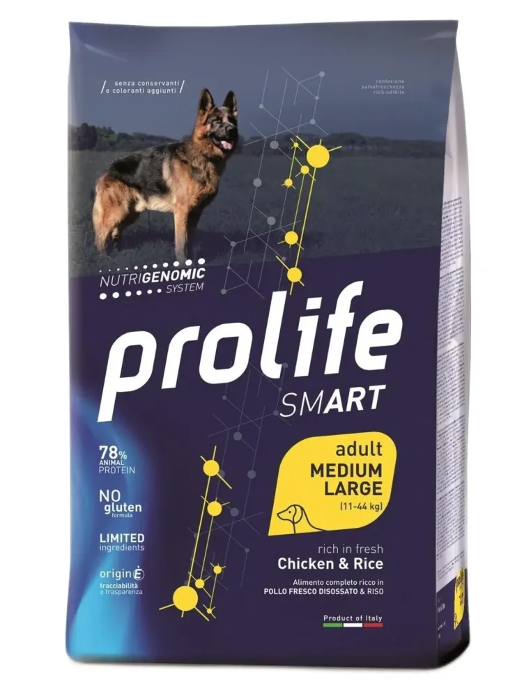 Prolife cane smart adult medium large pollo e riso 2,5 kg  