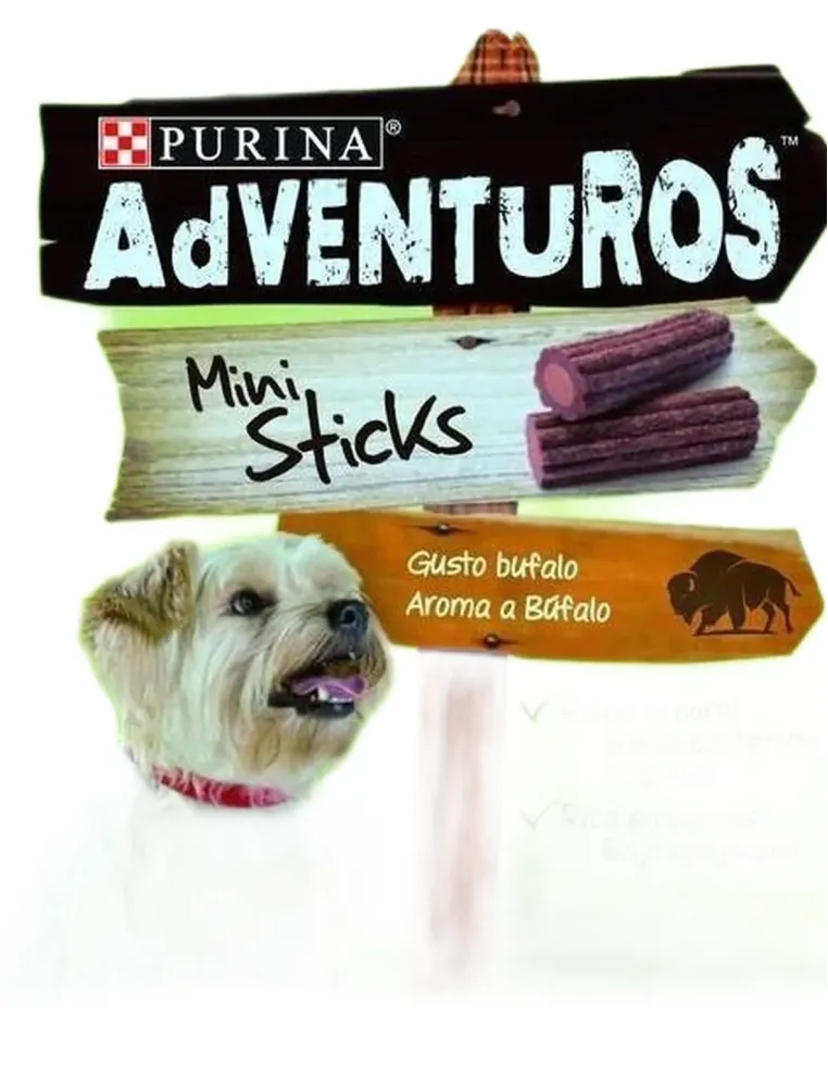 Purina adventuros mini sticks gusto bufalo 90 gr  