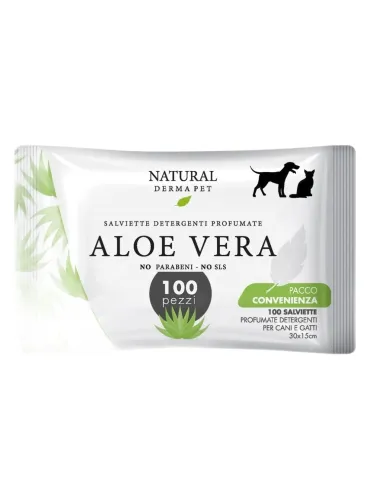 Natural derma pet salviette aloe big pack 100 pz
