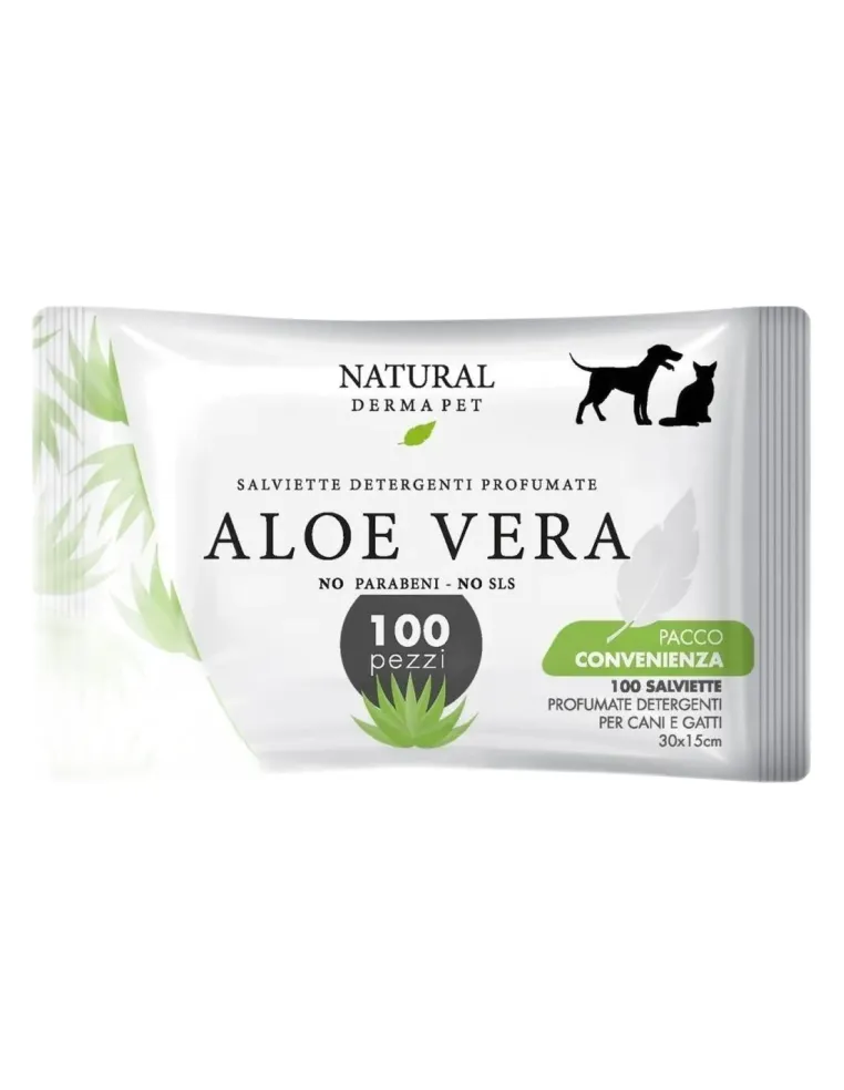 Natural derma pet salviette aloe big pack 100 pz  
