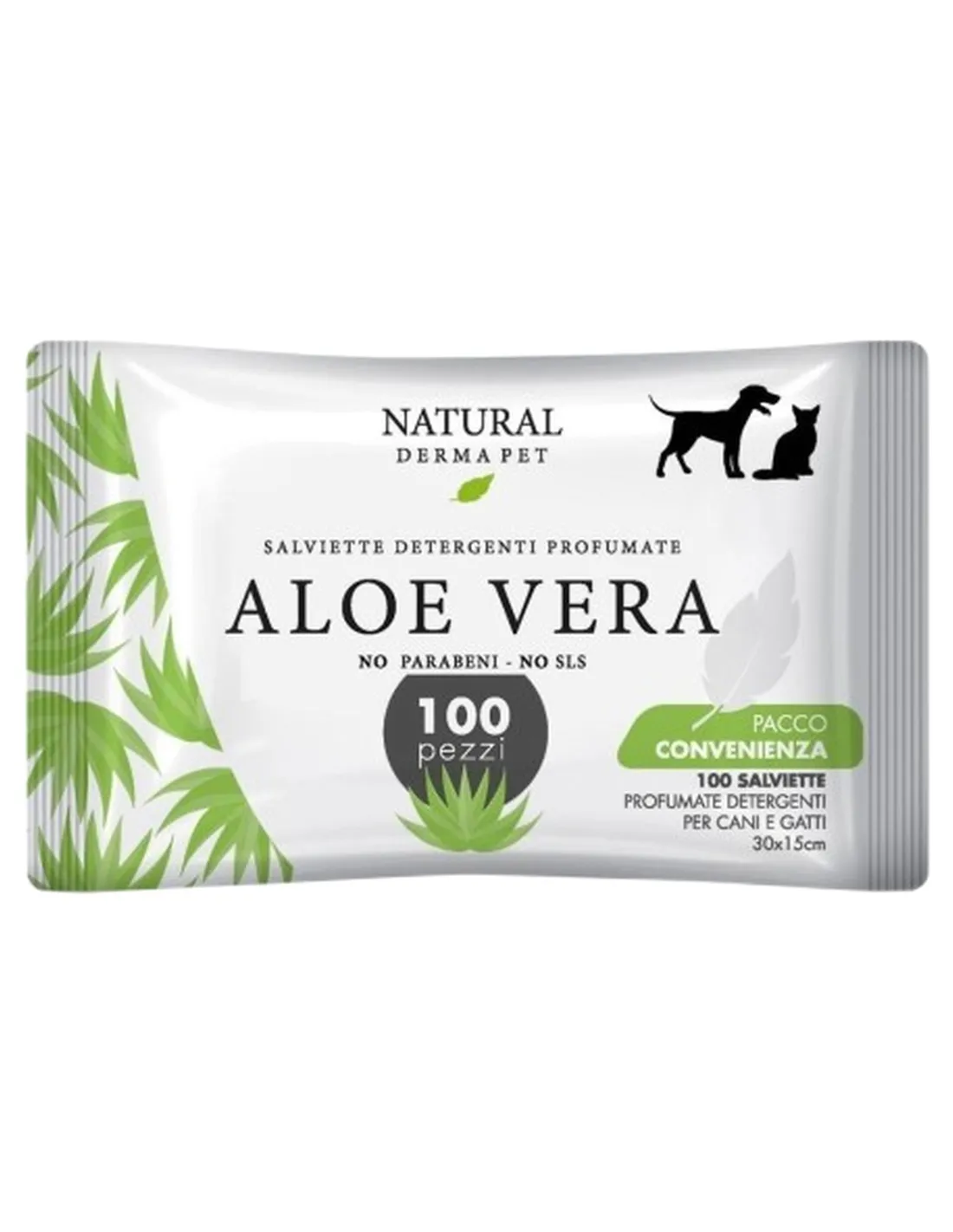 Natural derma pet salviette aloe big pack 100 pz  