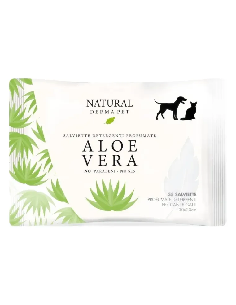 Natural derma pet salviette aloe vera 35 pz  
