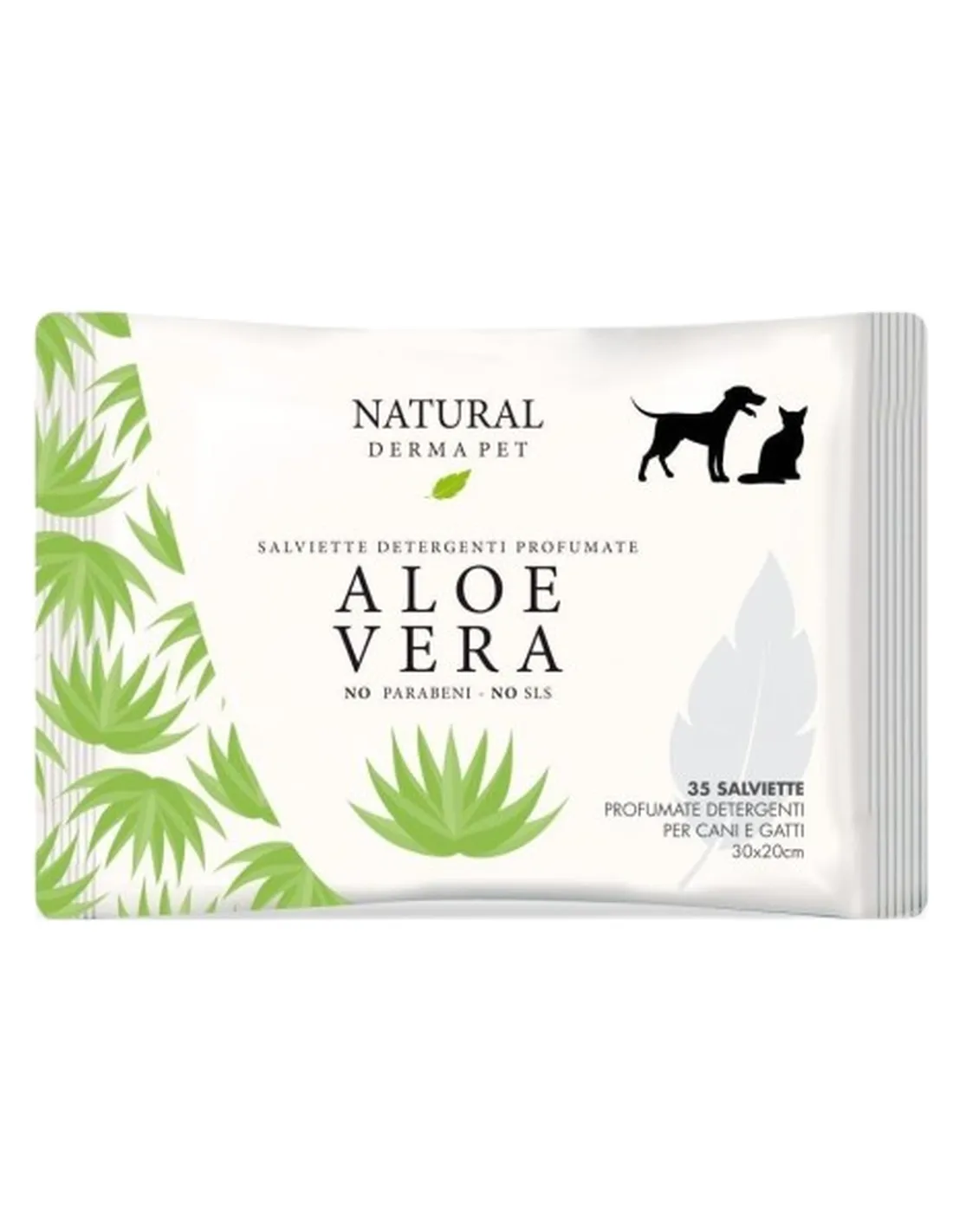 Natural derma pet salviette aloe vera 35 pz  