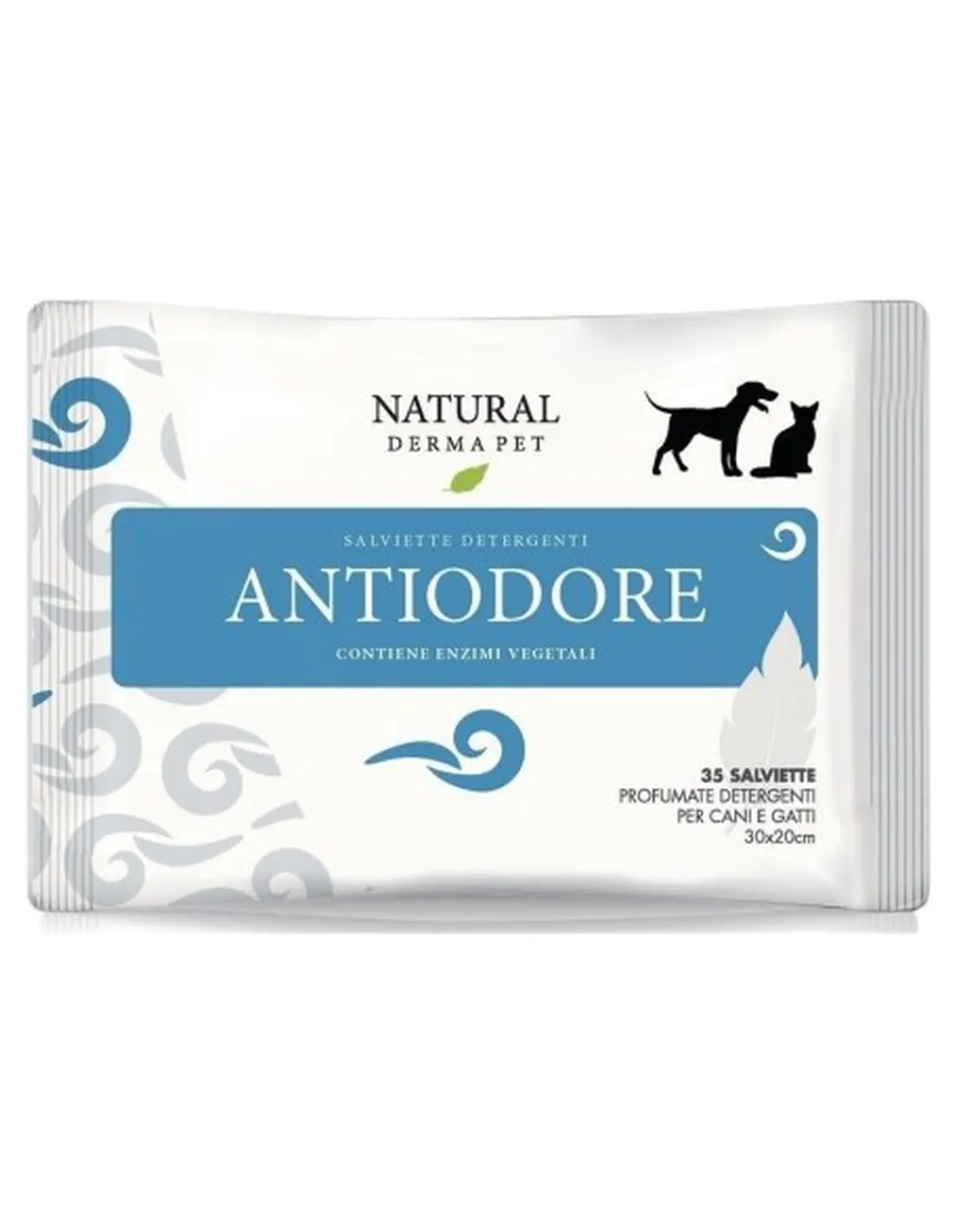 Natural derma pet salviette antiodore 40 pz  