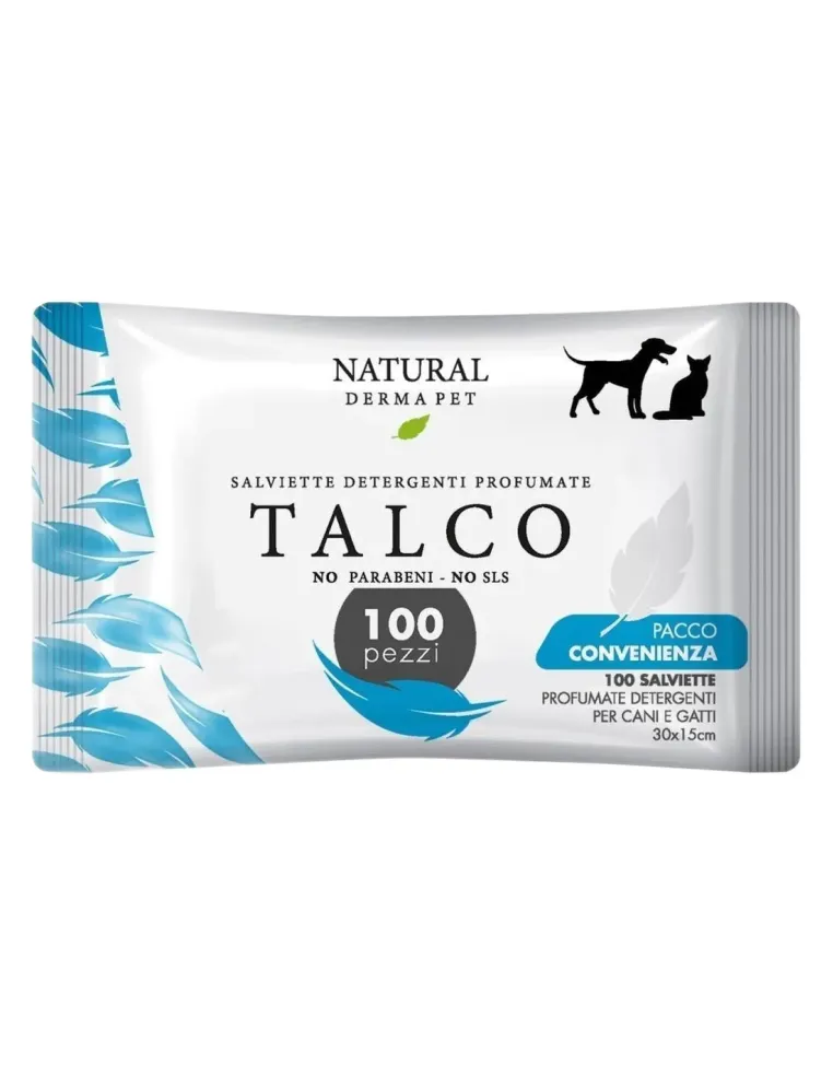 Natural derma pet salviette talco big pack 100 pz  