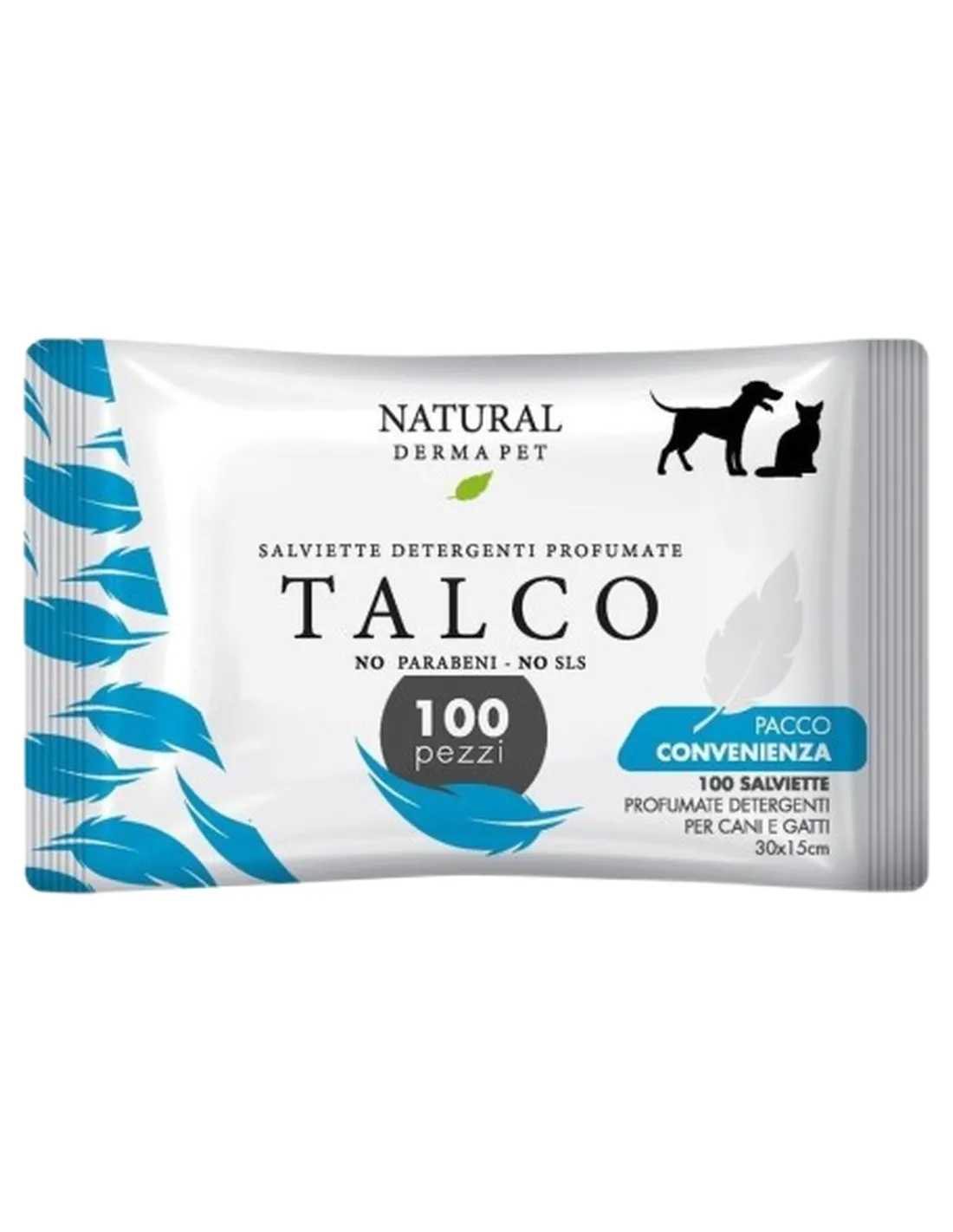 Natural derma pet salviette talco big pack 100 pz  