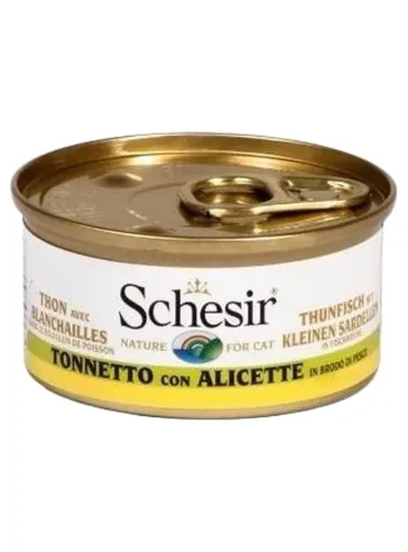 Schesir gatto tonnetto con alicette in brodo di pesce 70 gr  