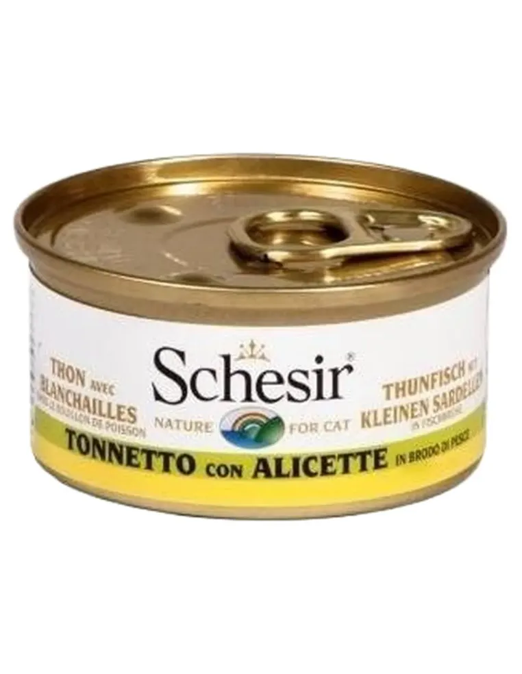 Schesir gatto tonnetto con alicette in brodo di pesce 70 gr  