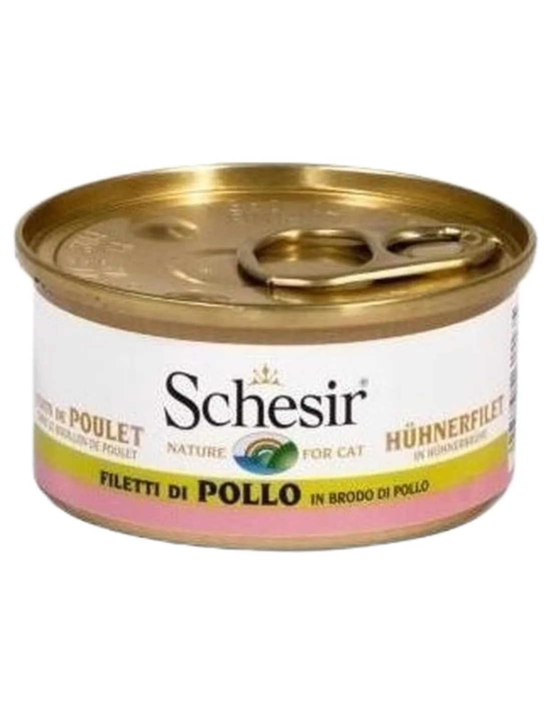 Schesir gatto filetti di pollo in brodo di pollo 70 gr   Schesir gatto filetti di pollo in brodo di pollo 70 gr