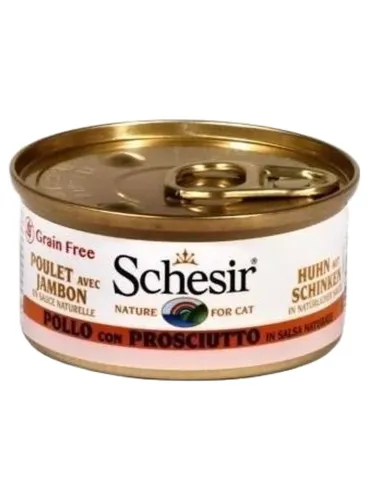 Schesir gatto pollo con prosciutto in salsa naturale 70 gr  