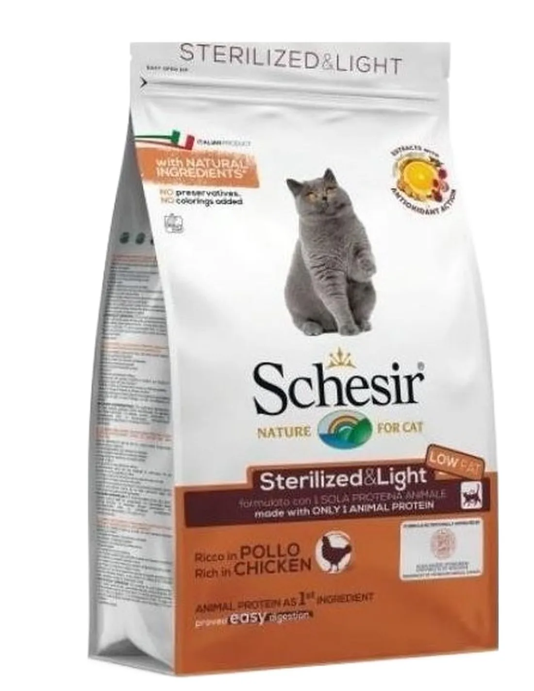 Schesir gatto adult Sterilized e light ricco in pollo 400 gr   Schesir gatto adult Sterilized e light ricco in pollo 400 gr