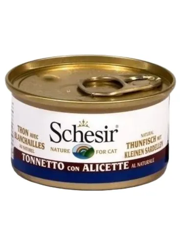 Schesir gatto tonnetto con alicette al naturale 85 gr  
