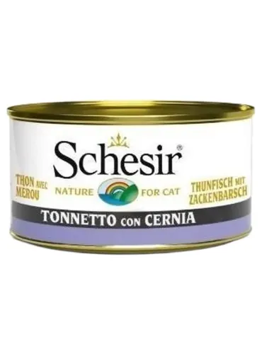 Schesir gatto gelatina tonnetto con cernia 85 gr  